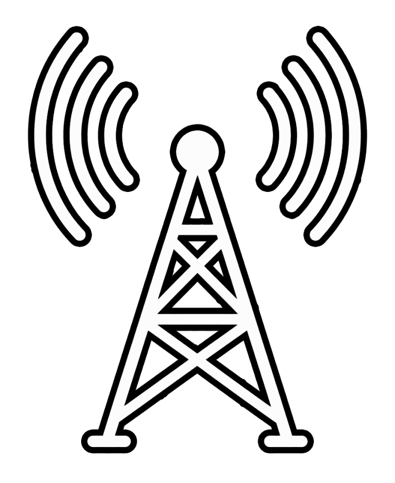 5G tower icon.