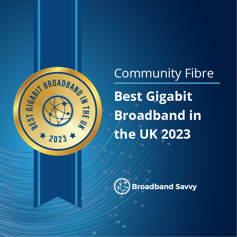 Gigabit broadband index first place award - Community Fibre.