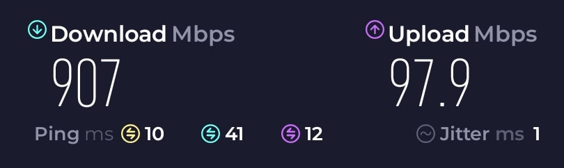 EE Smart Hub 7 Plus close range speed test.