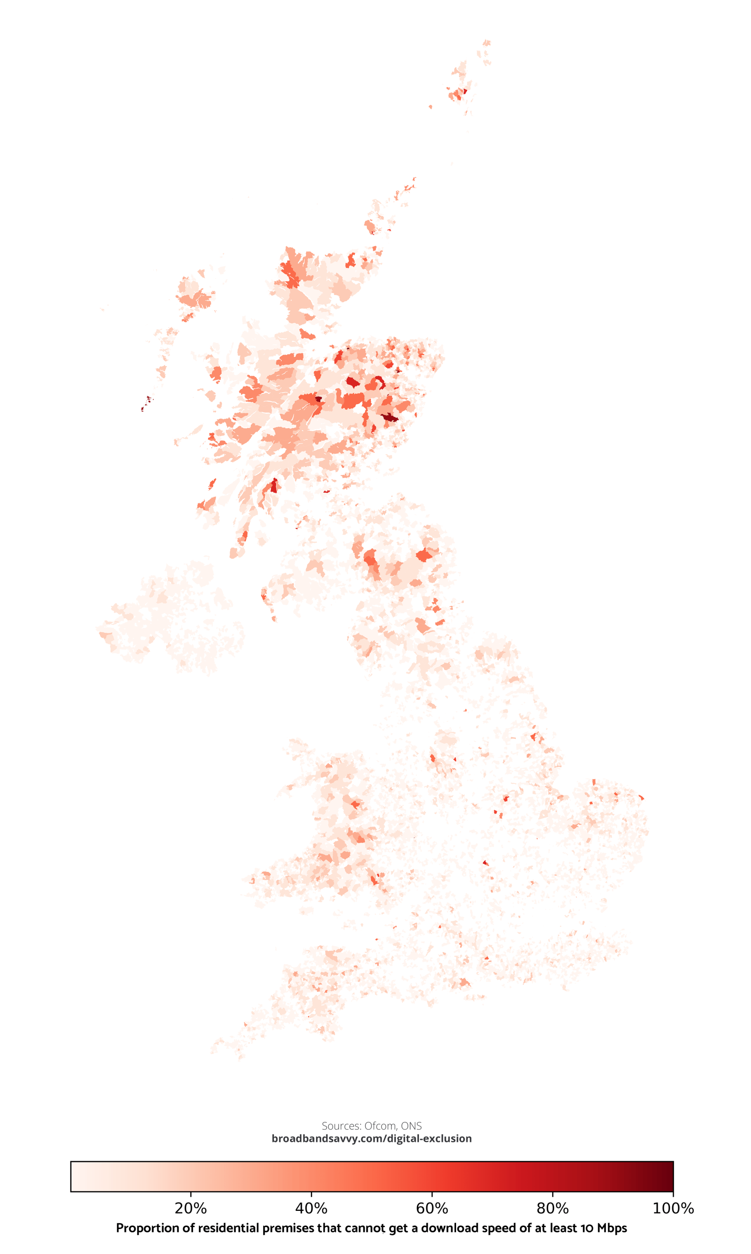 UK digital disadvantage map.