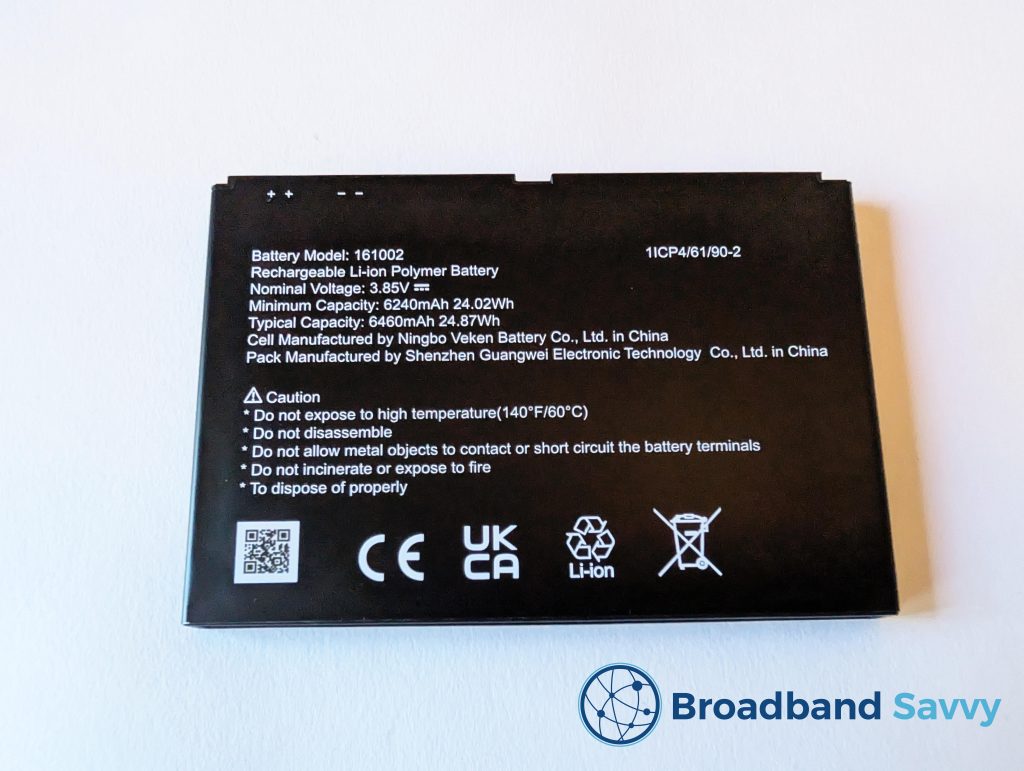 EE 5G MiFi device battery.