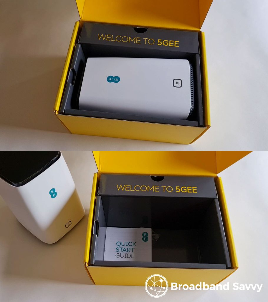 EE 5G router in its box.
