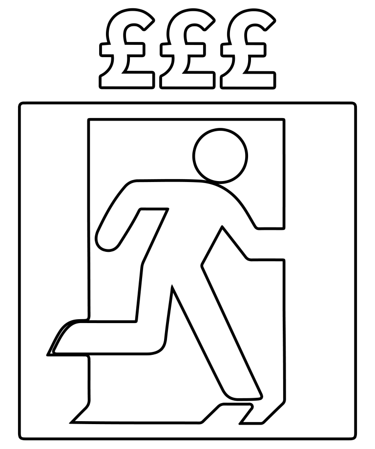 Exit fee icon.