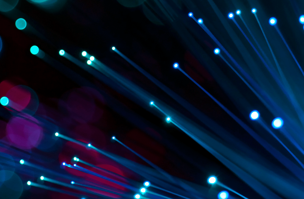 Fibre optic cables delivering internet data.