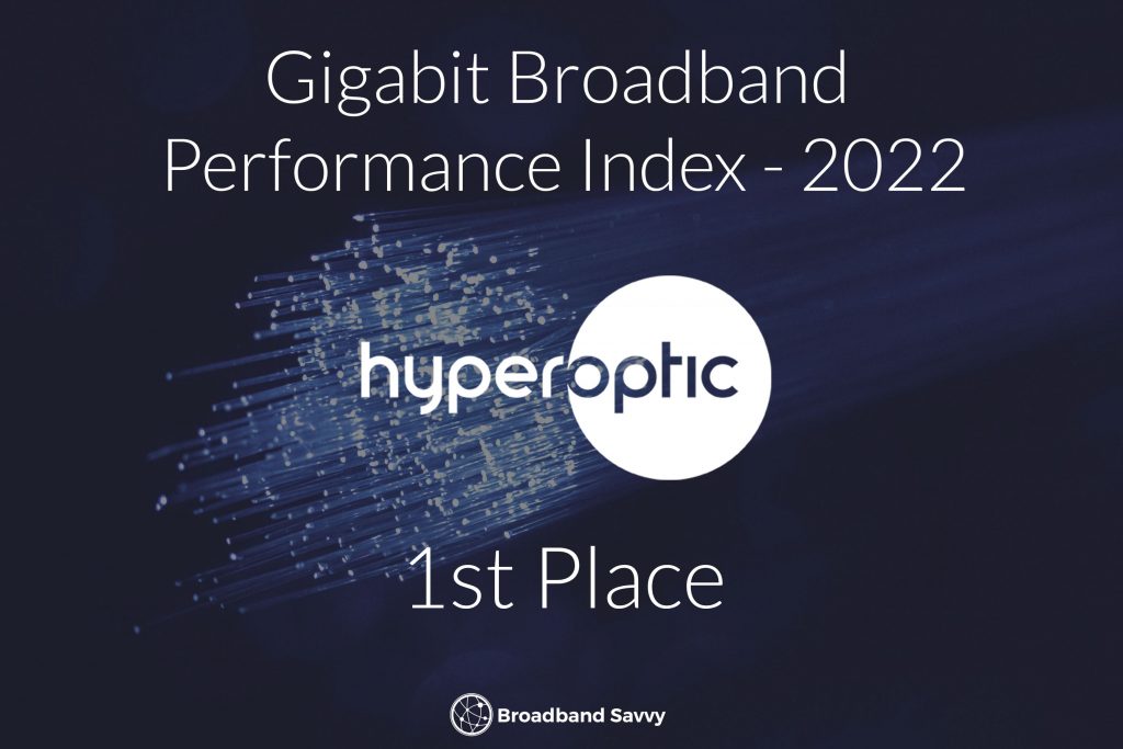 Gigabit broadband index #1 position.