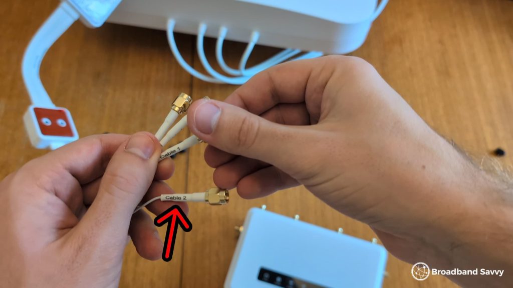 Numbered antenna cables.