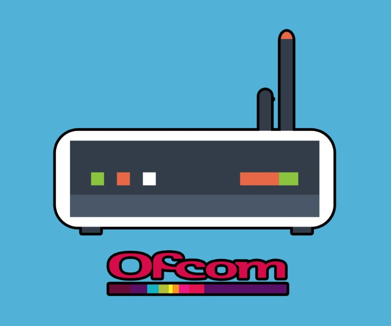 Router with Ofcom logo.