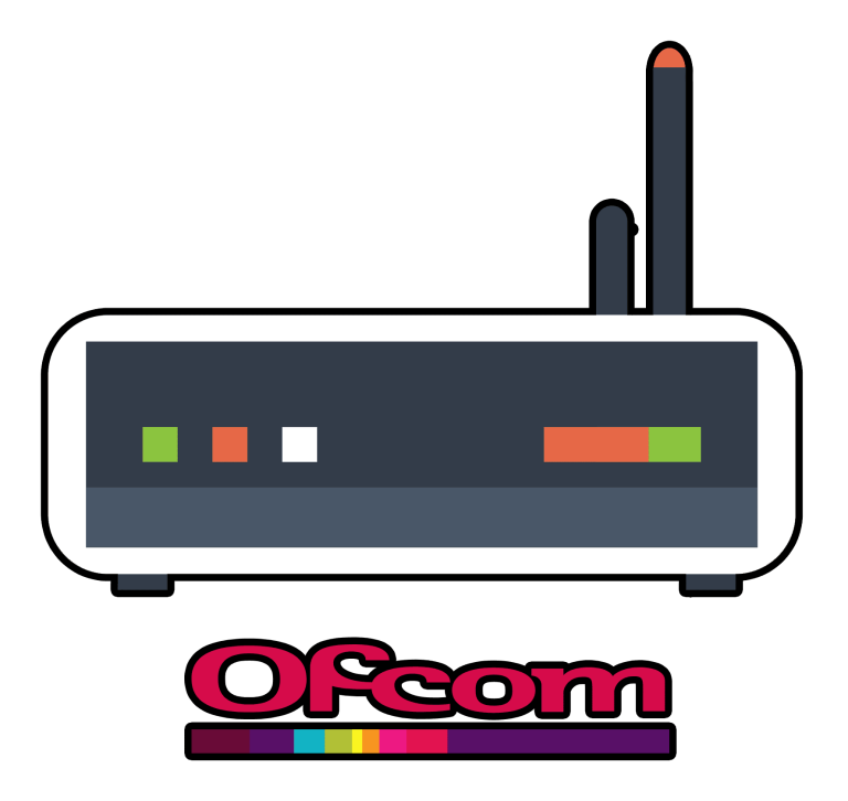Router with Ofcom logo.