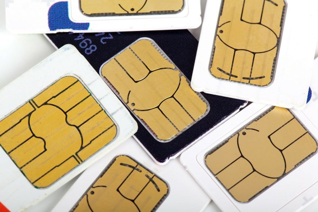 Mobile SIM cards.