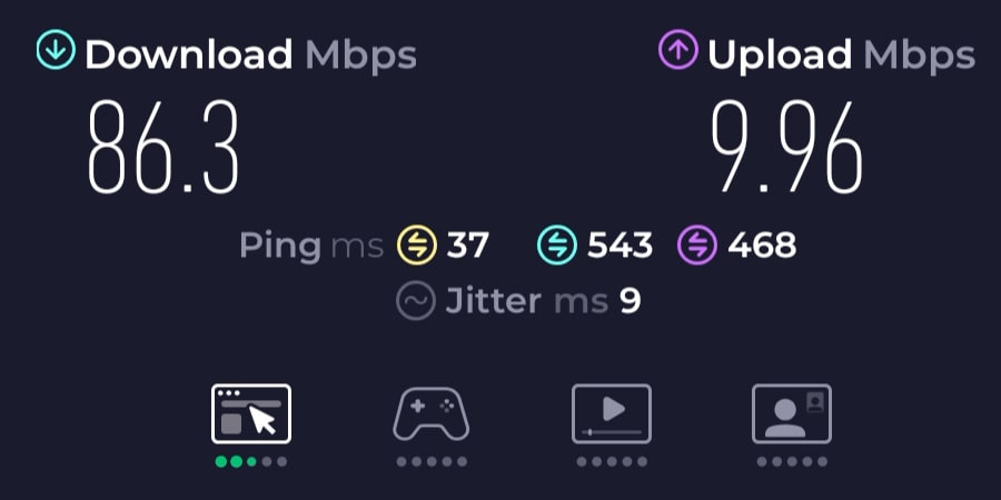 EE 5G MiFi medium-distance speed test.