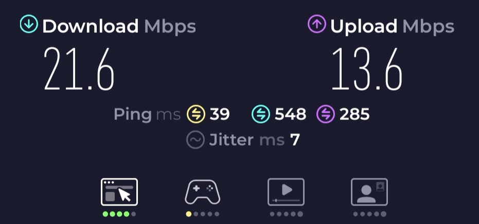 EE 4G MiFi medium-distance speed test.
