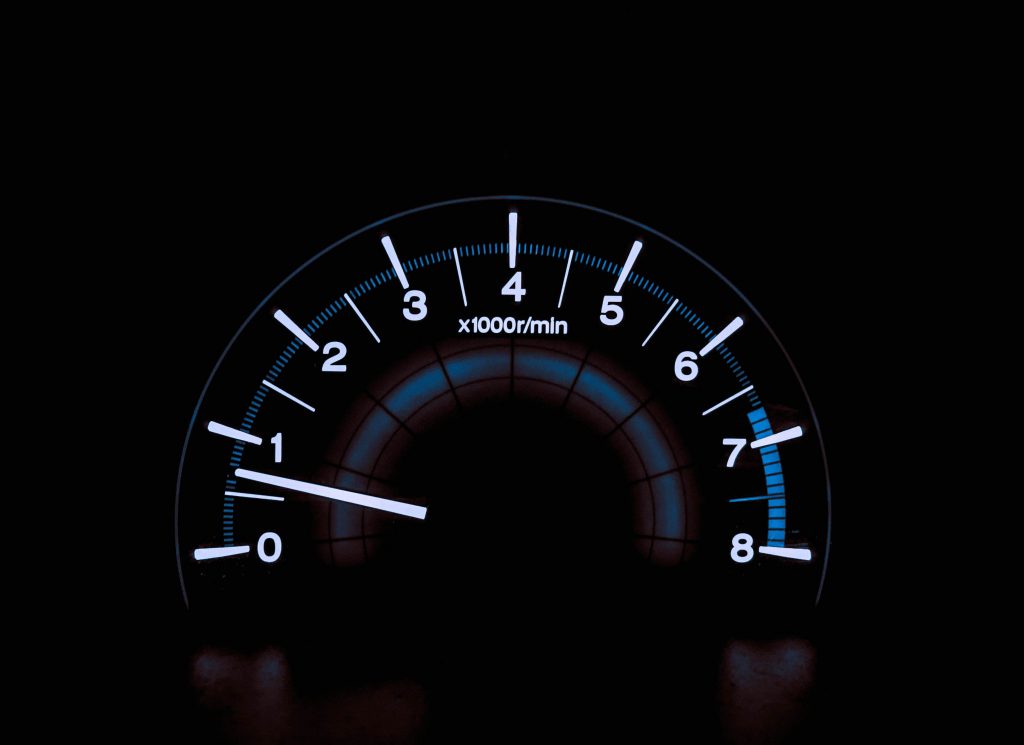 Car speedometer.