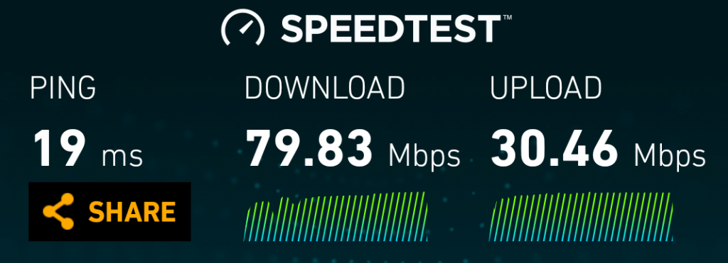 what is a good download speed test result