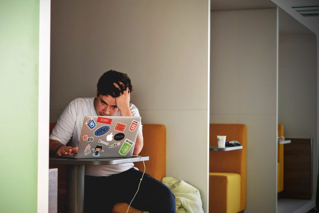 Student studying at university.