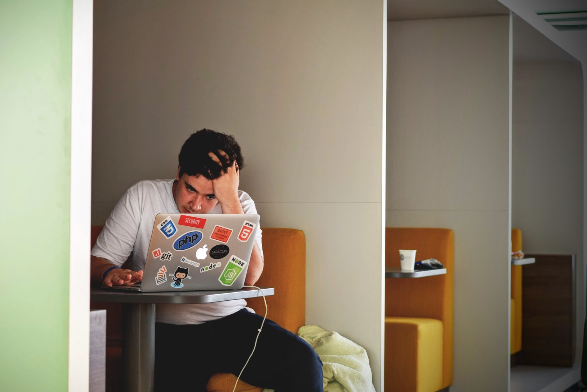 Student studying at university.