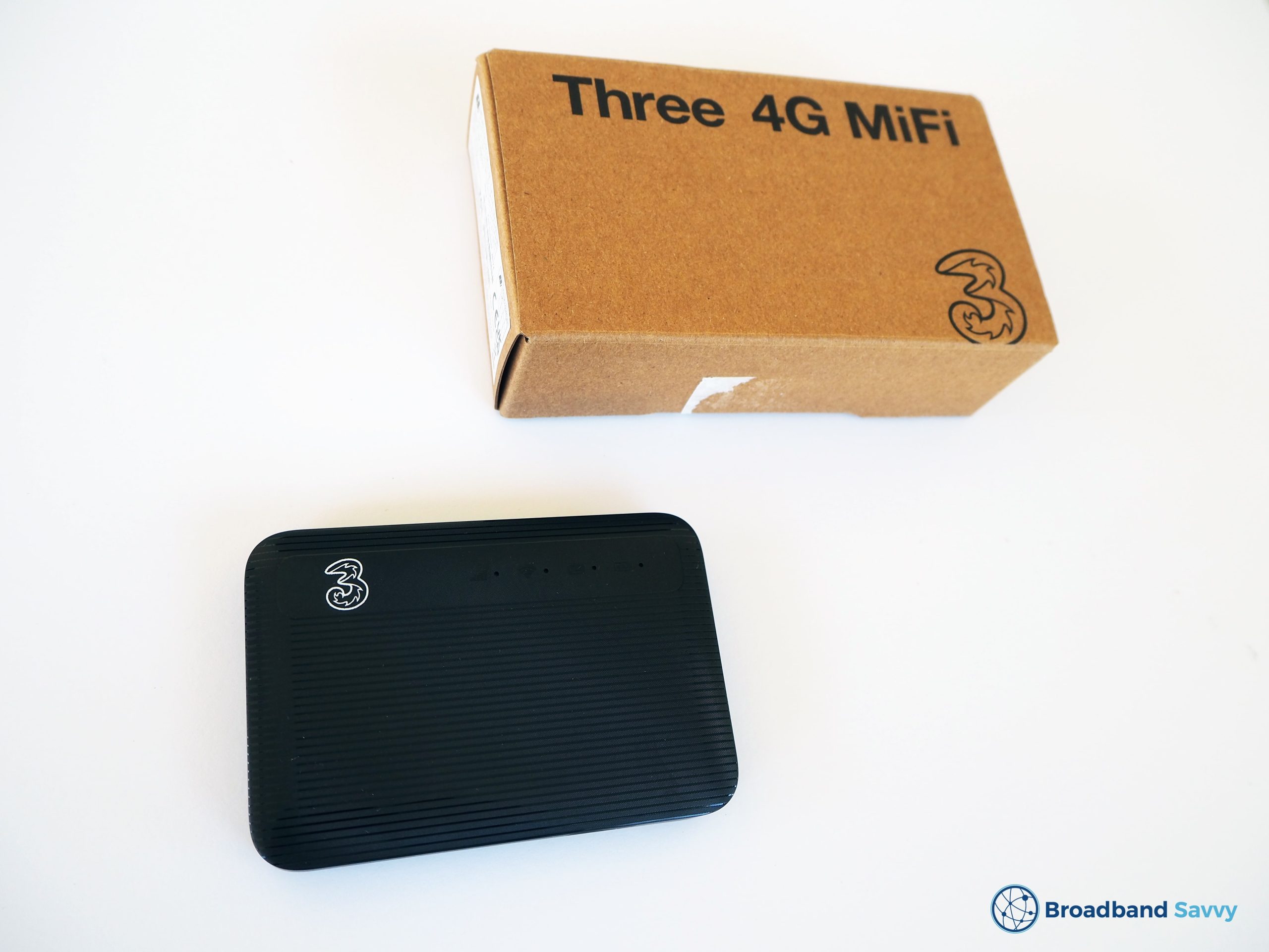 Three mobile Wi-Fi device with box.
