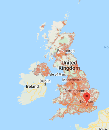 Three network coverage map.