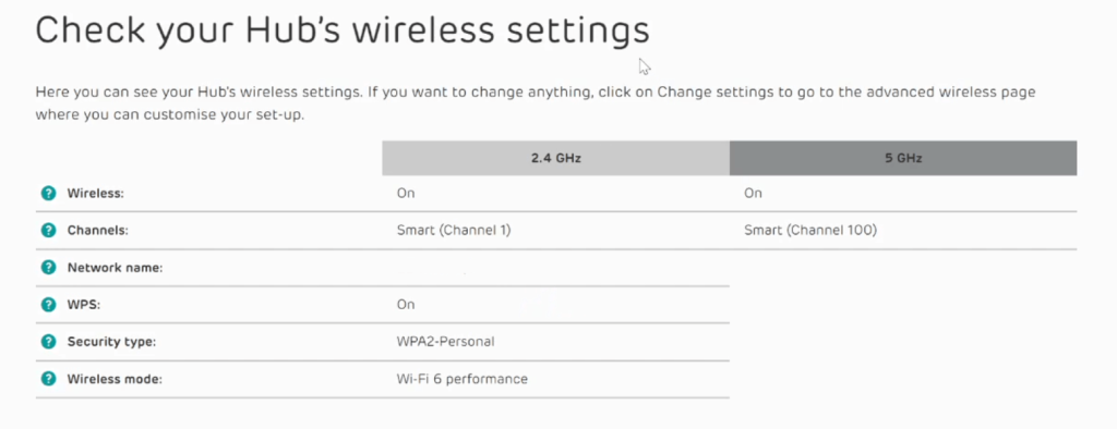 EE router WiFi settings page.
