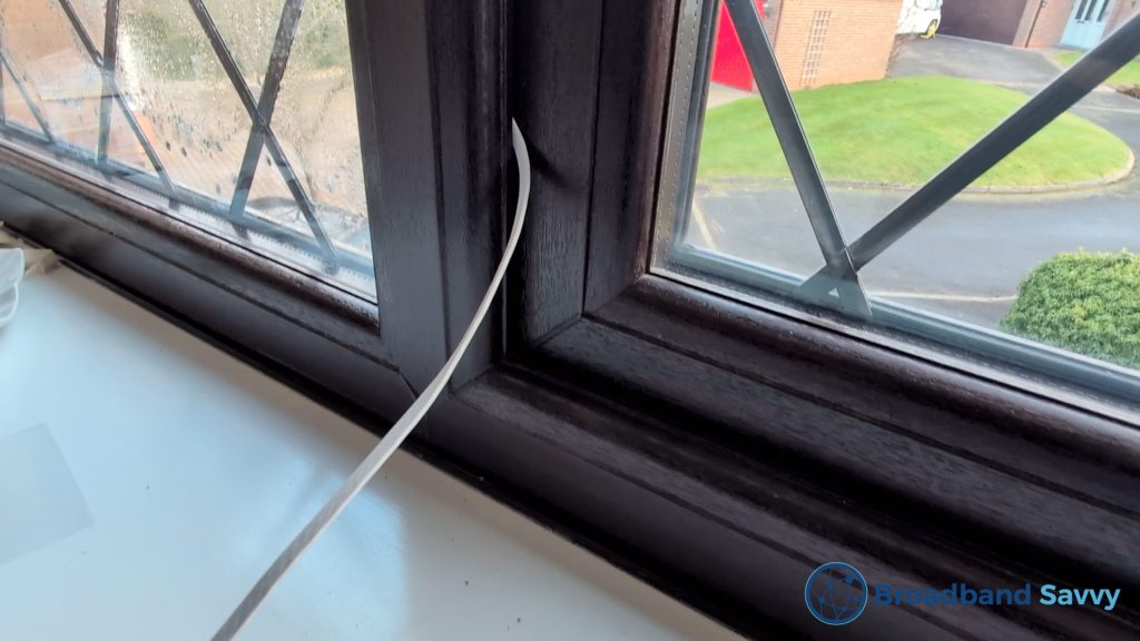 Window shut on the Ethernet cable from the antenna.